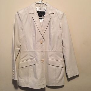 Cream/Tan “Terry Lewis” Leather Jacket